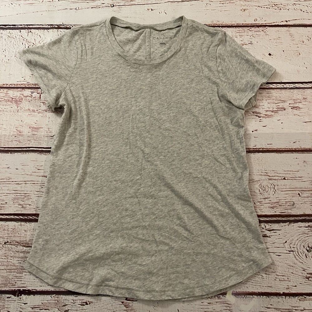 Caslon Short Sleeve T Shirt Top Gray Women's Size Small